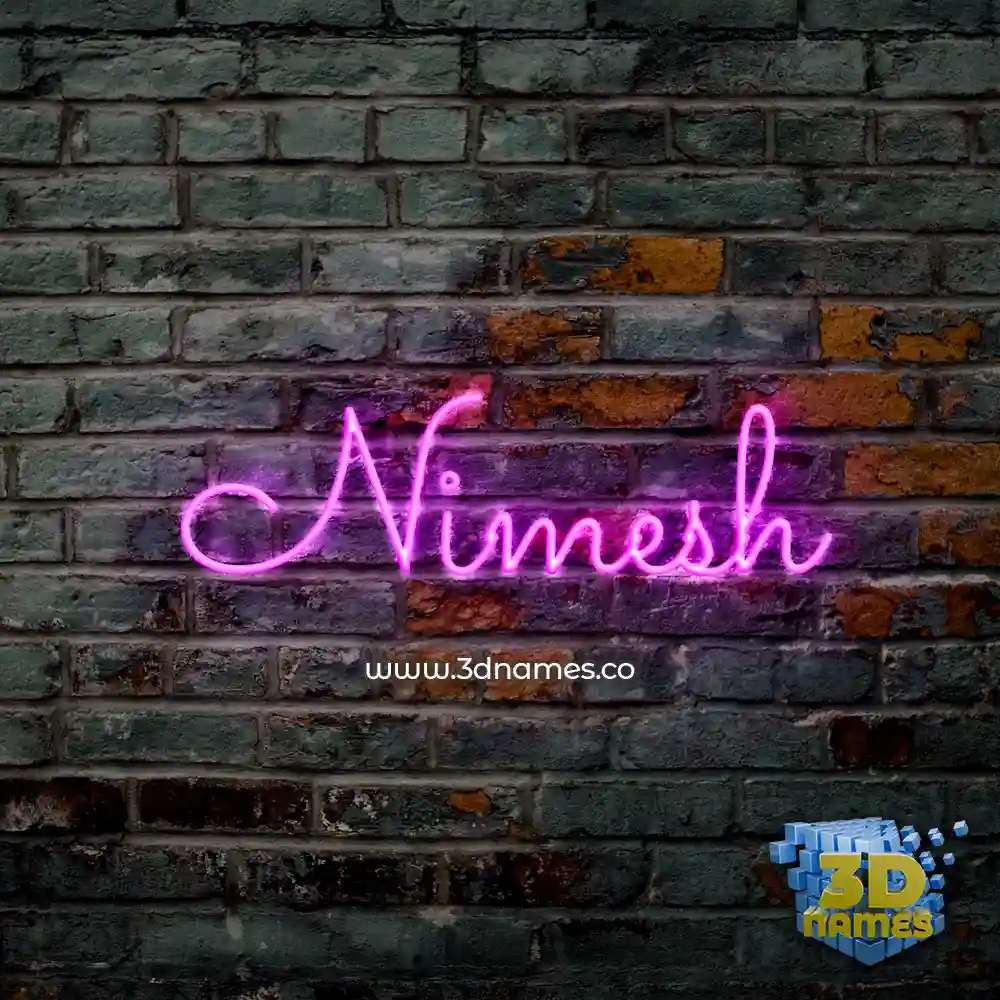 nimesh in Pink Neon style - 3D name wallpaper