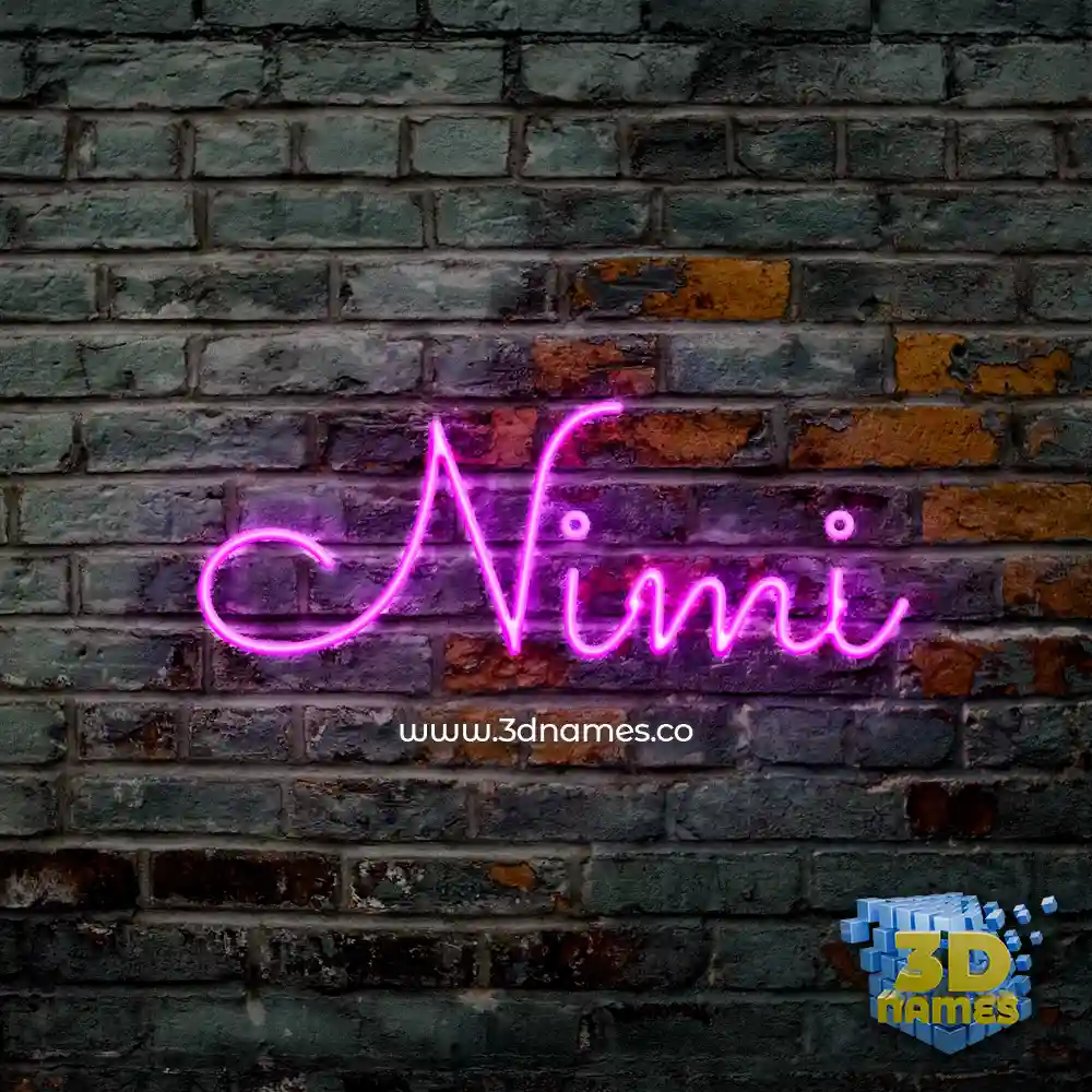 nimi in Pink Neon style - 3D name wallpaper