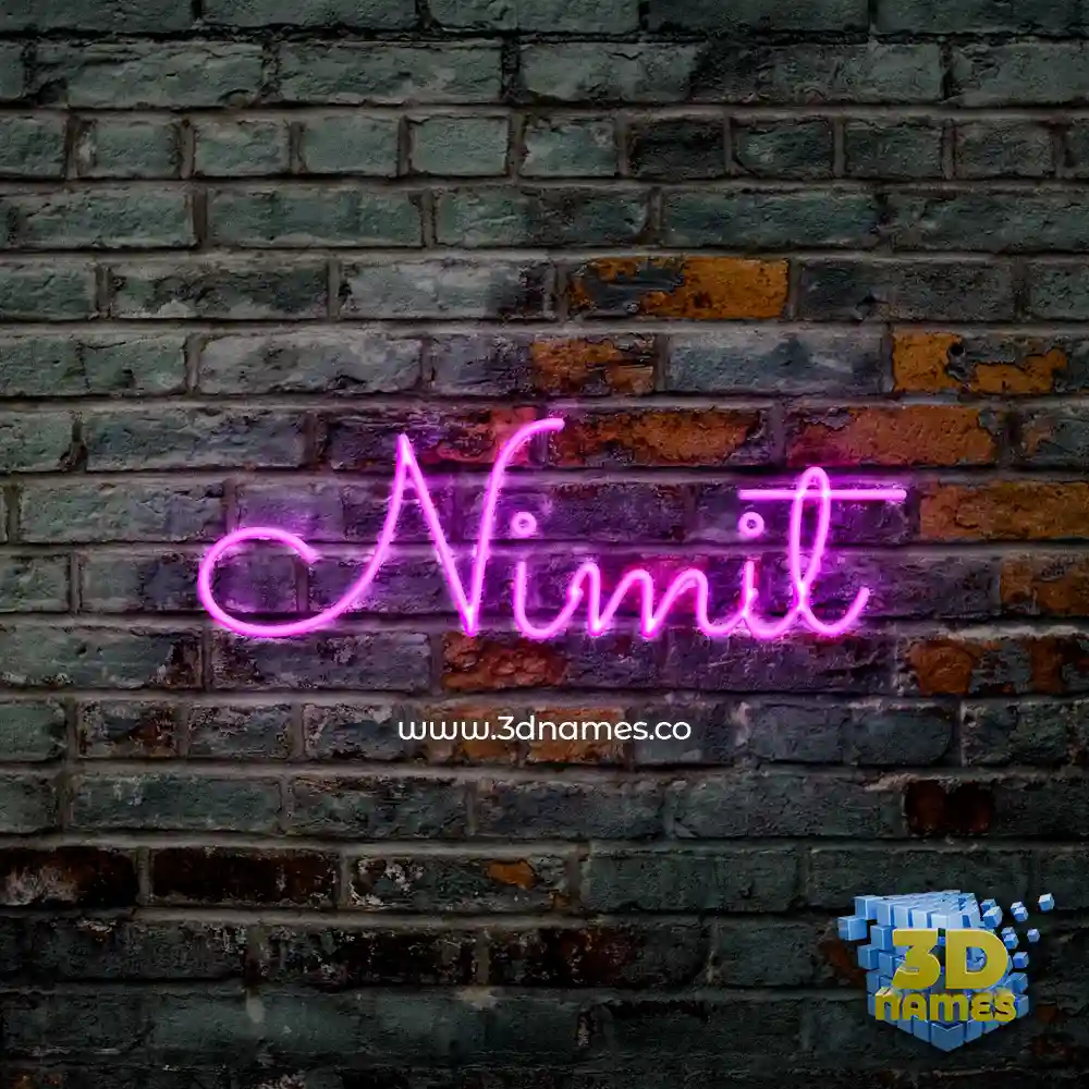 nimit in Pink Neon style - 3D name wallpaper
