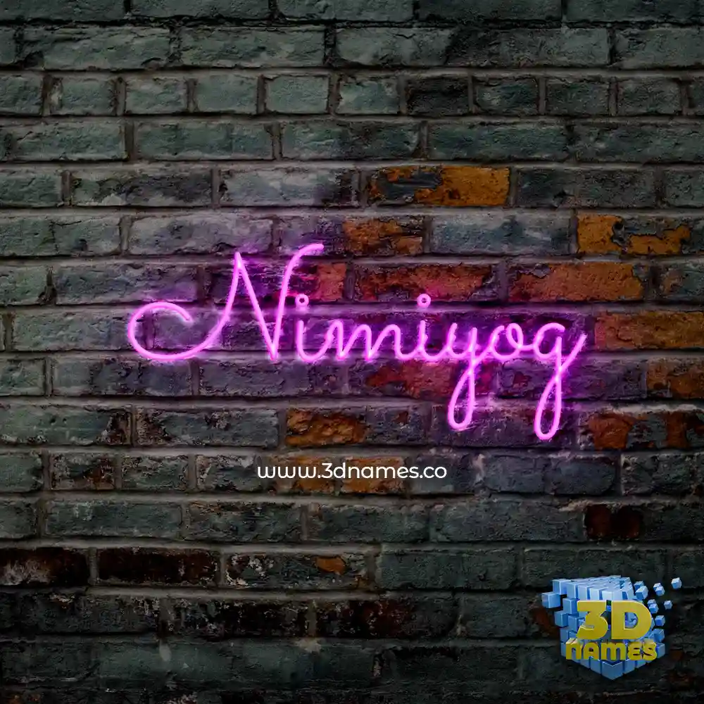 nimiyog in Pink Neon style - 3D name wallpaper