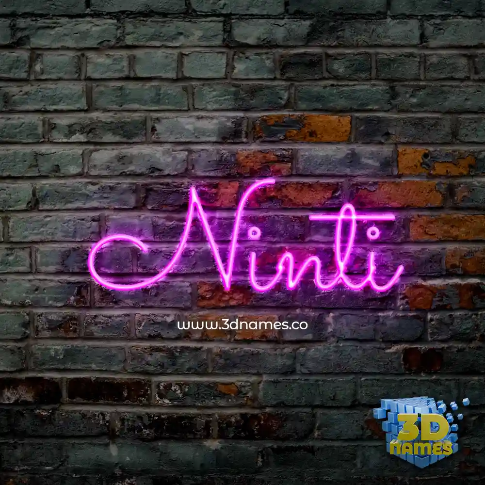 ninti in Pink Neon style - 3D name wallpaper