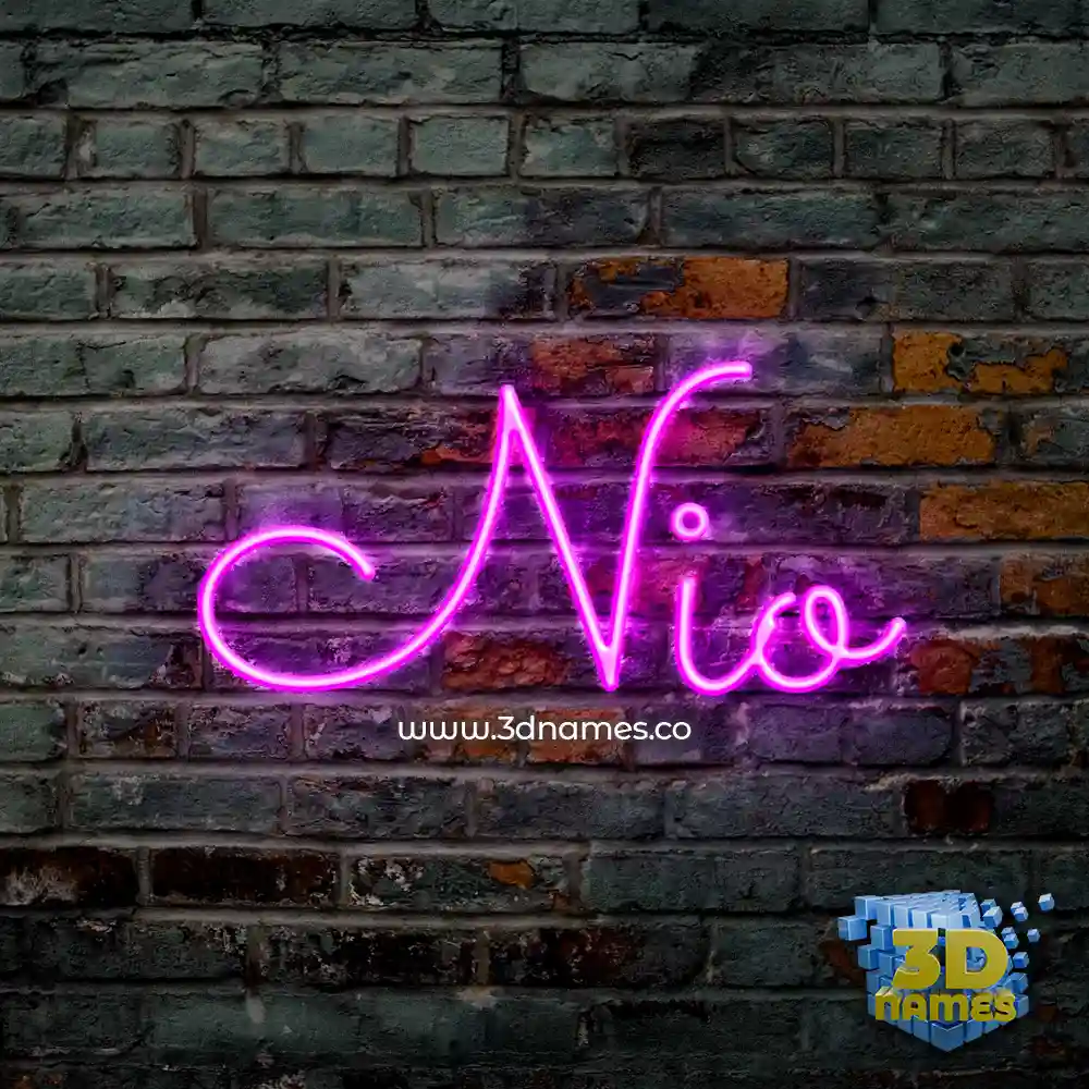 nio in Pink Neon style - 3D name wallpaper