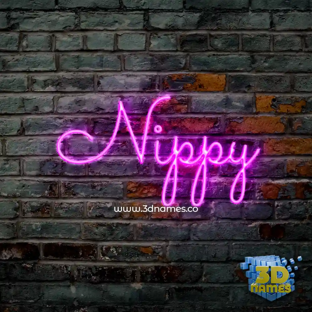 nippy in Pink Neon style - 3D name wallpaper