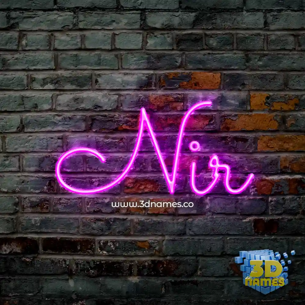 nir in Pink Neon style - 3D name wallpaper