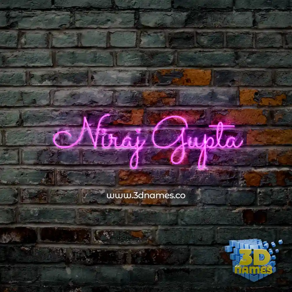 niraj gupta in Pink Neon style - 3D name wallpaper