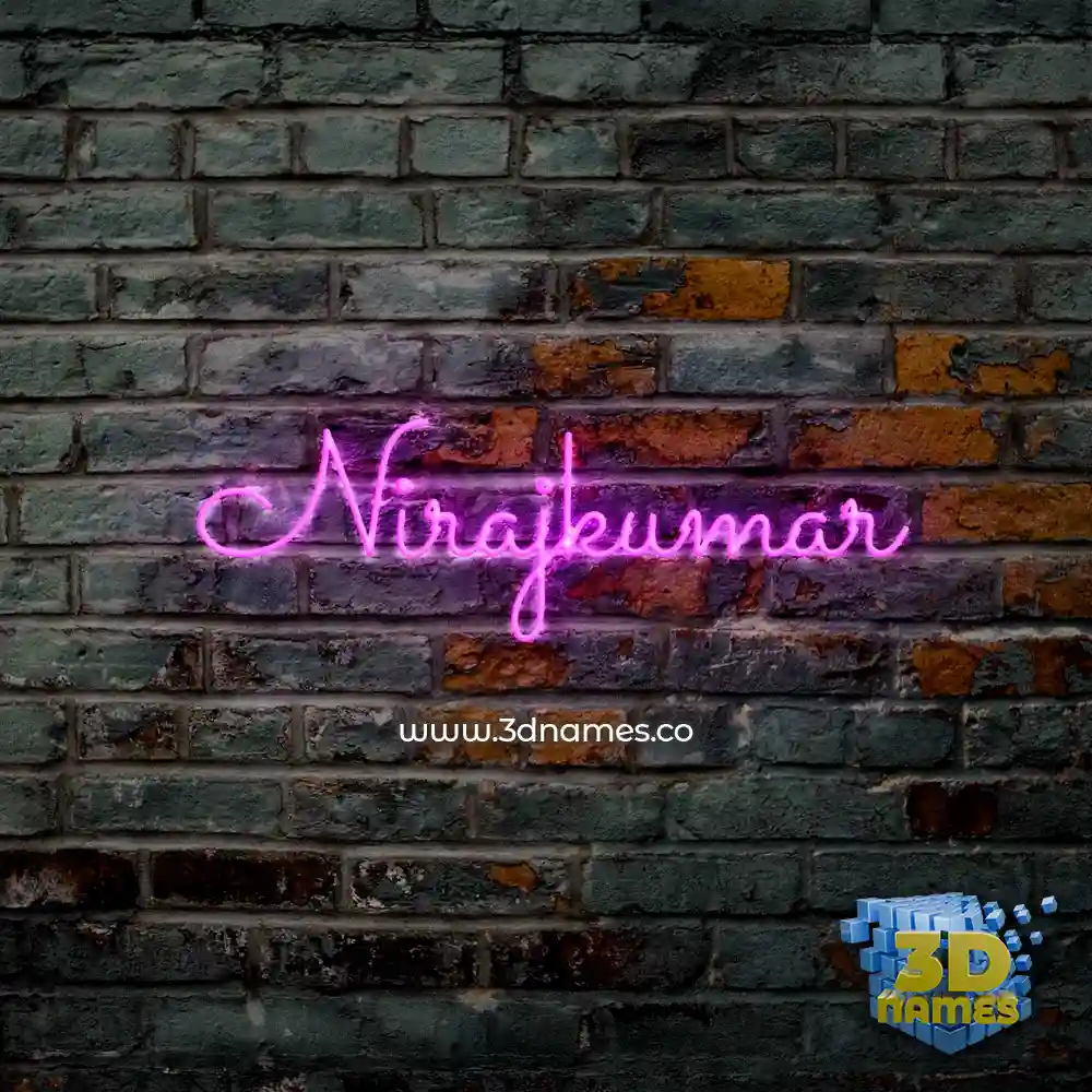 nirajkumar in Pink Neon style - 3D name wallpaper