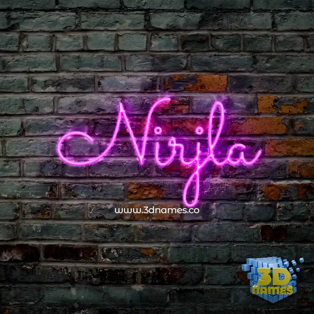 nirjla in Pink Neon style - 3D name wallpaper