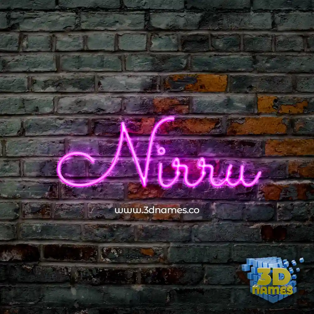 nirru in Pink Neon style - 3D name wallpaper