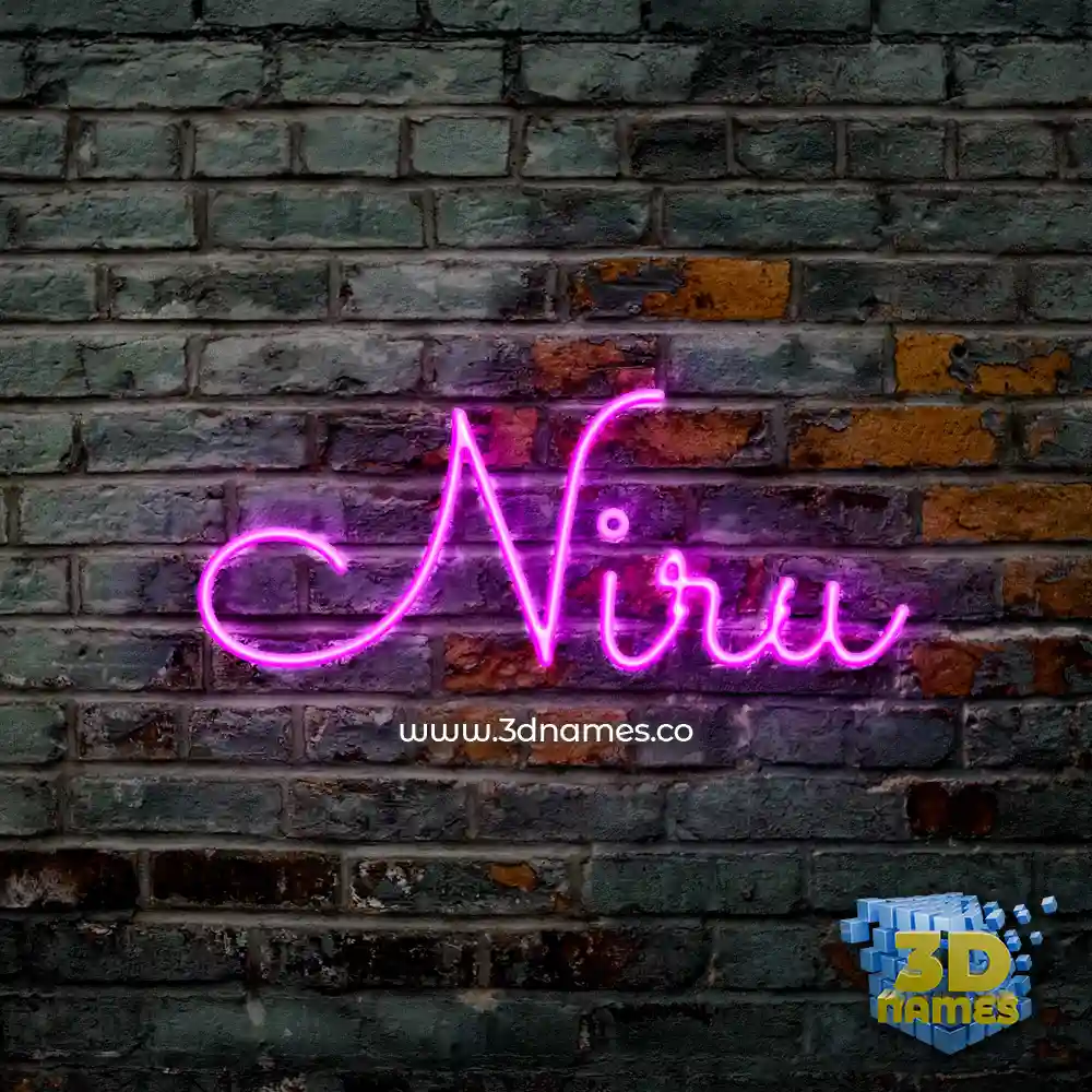 niru in Pink Neon style - 3D name wallpaper