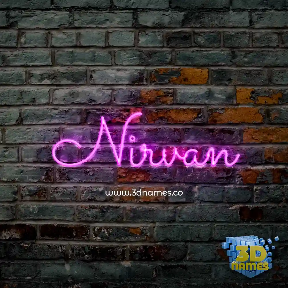nirvan in Pink Neon style - 3D name wallpaper