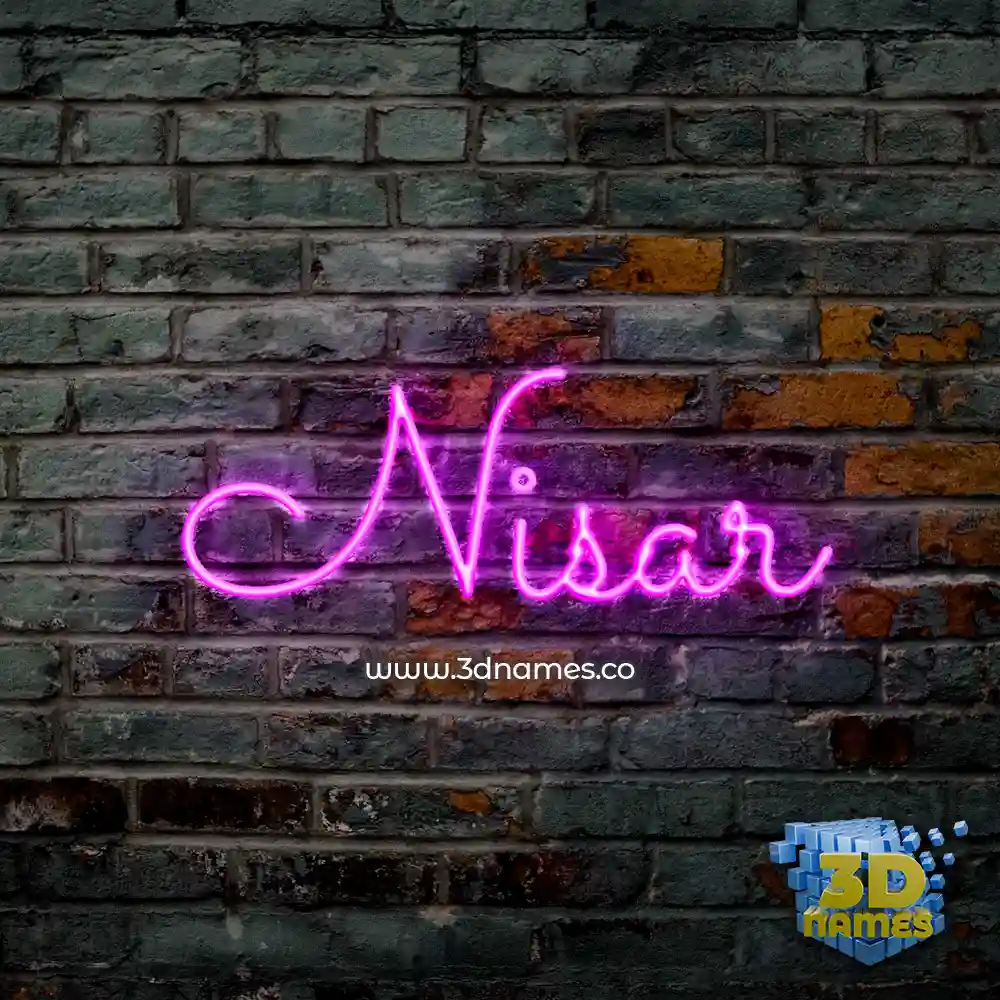 nisar in Pink Neon style - 3D name wallpaper