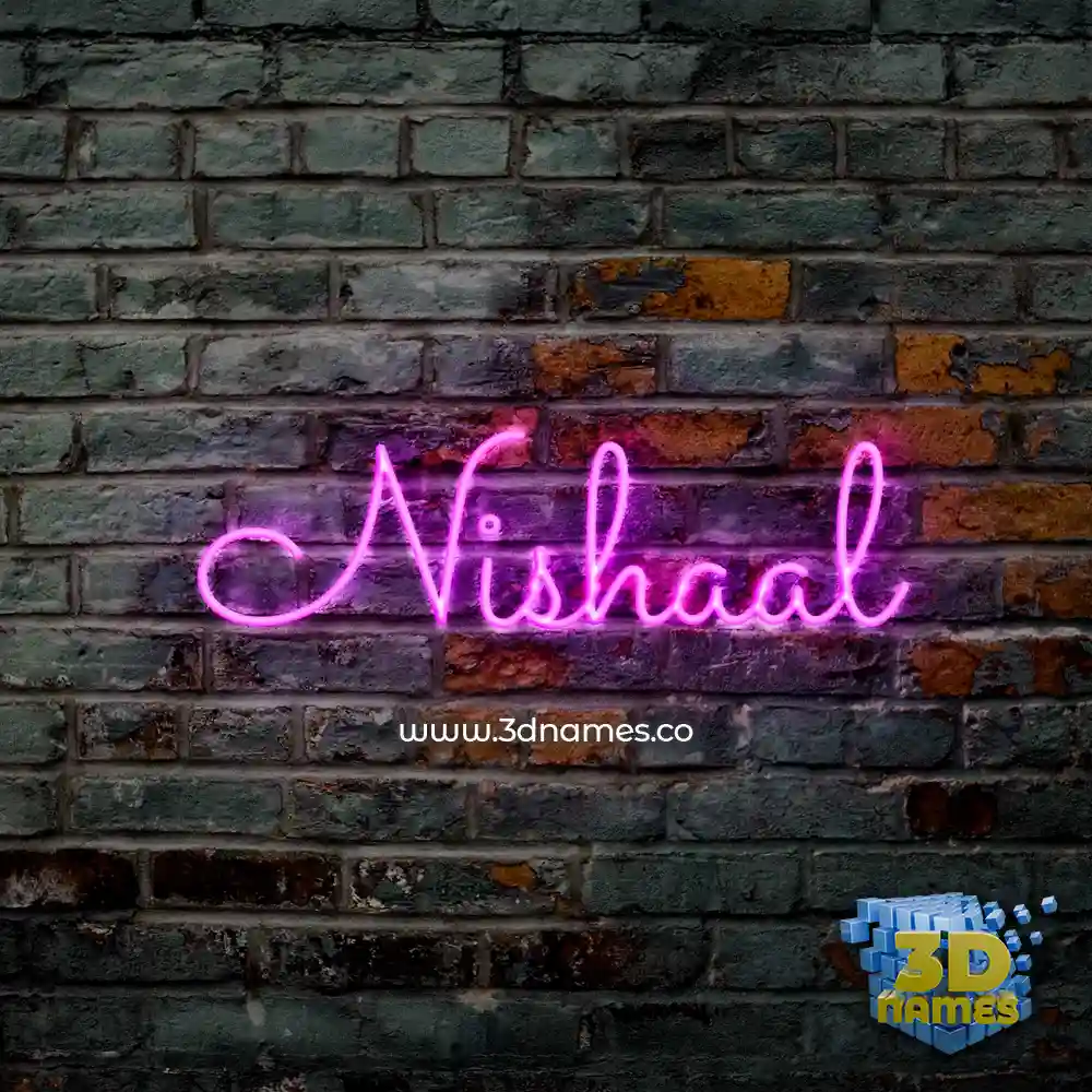 nishaal in Pink Neon style - 3D name wallpaper
