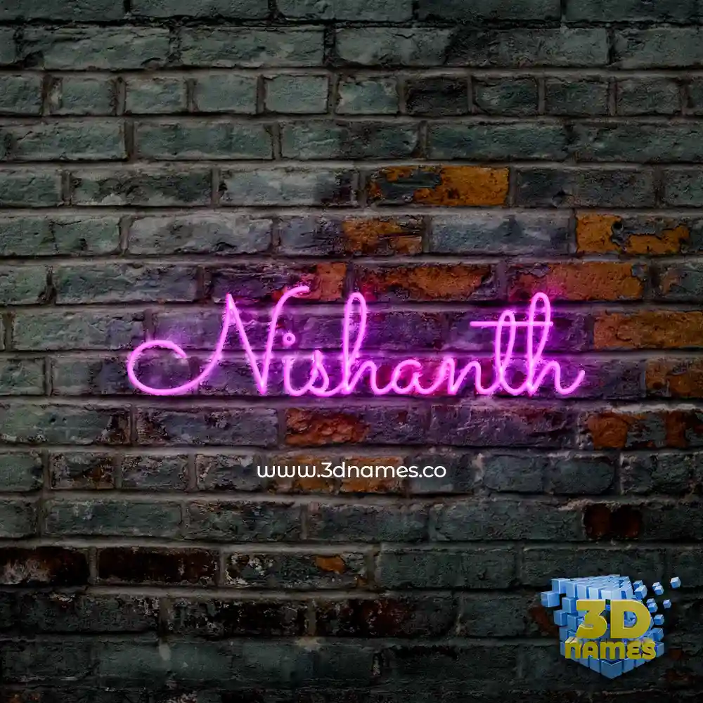 nishanth in Pink Neon style - 3D name wallpaper