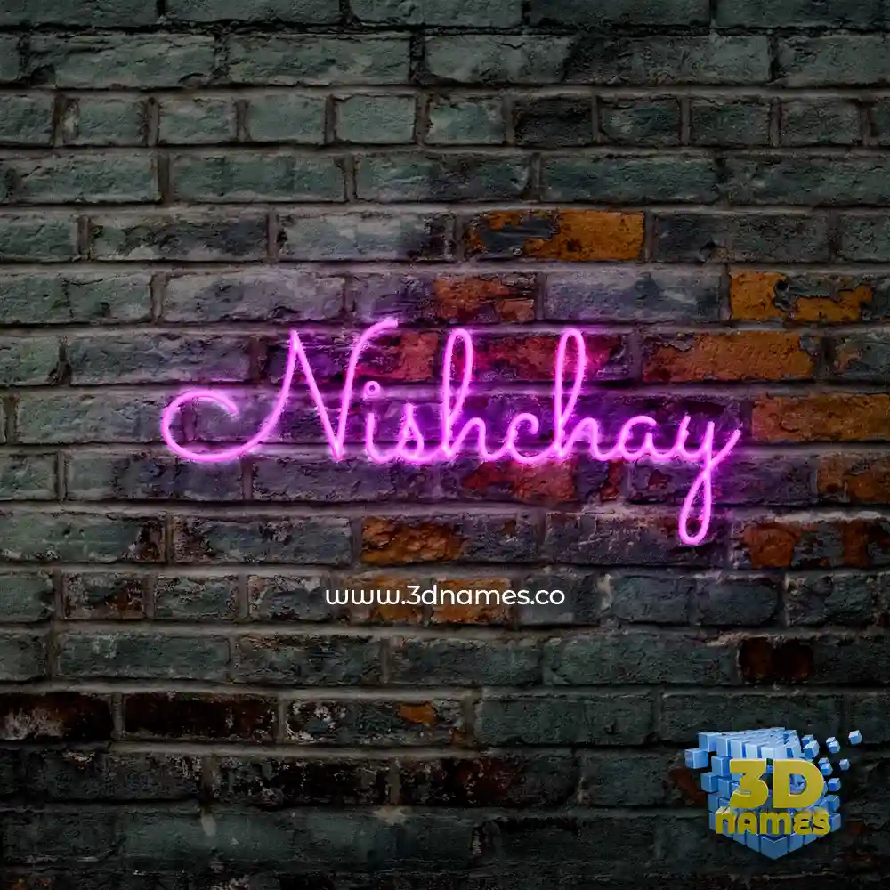 nishchay in Pink Neon style - 3D name wallpaper
