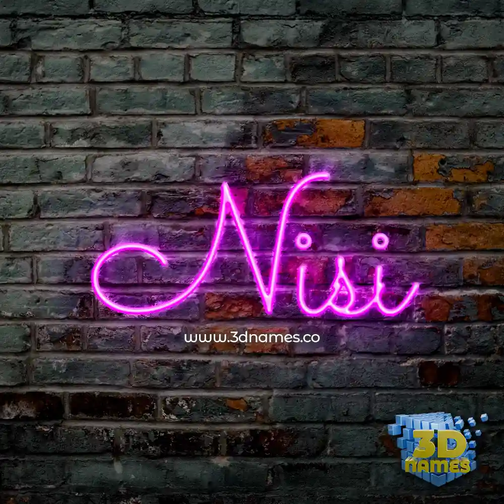 nisi in Pink Neon style - 3D name wallpaper