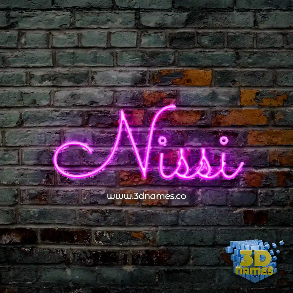 nissi in Pink Neon style - 3D name wallpaper