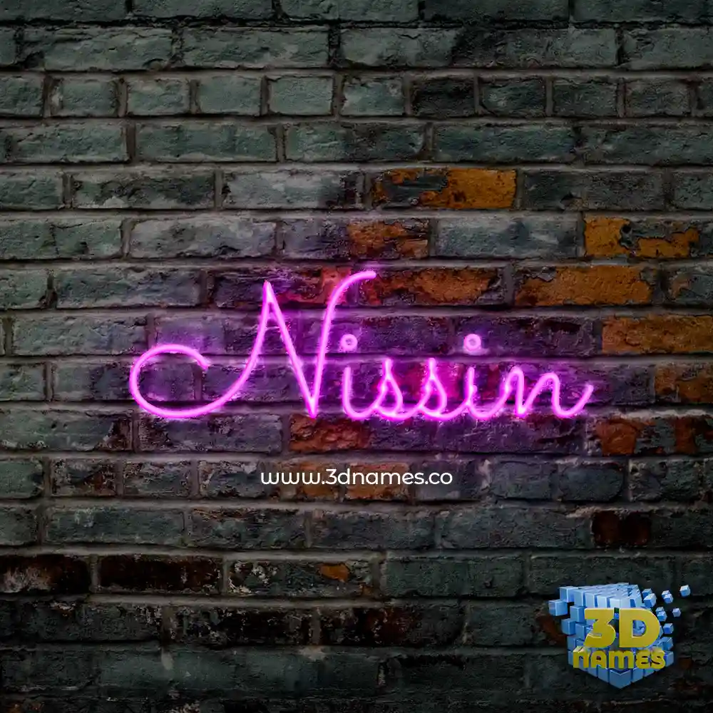 nissin in Pink Neon style - 3D name wallpaper