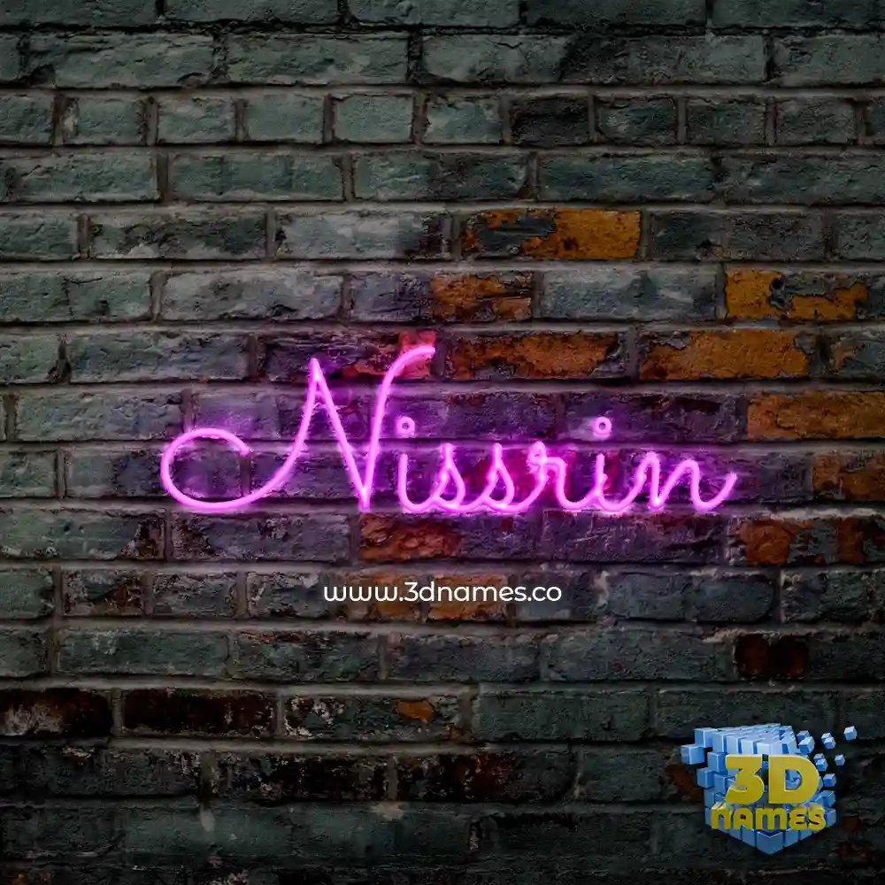 nissrin in Pink Neon style - 3D name wallpaper