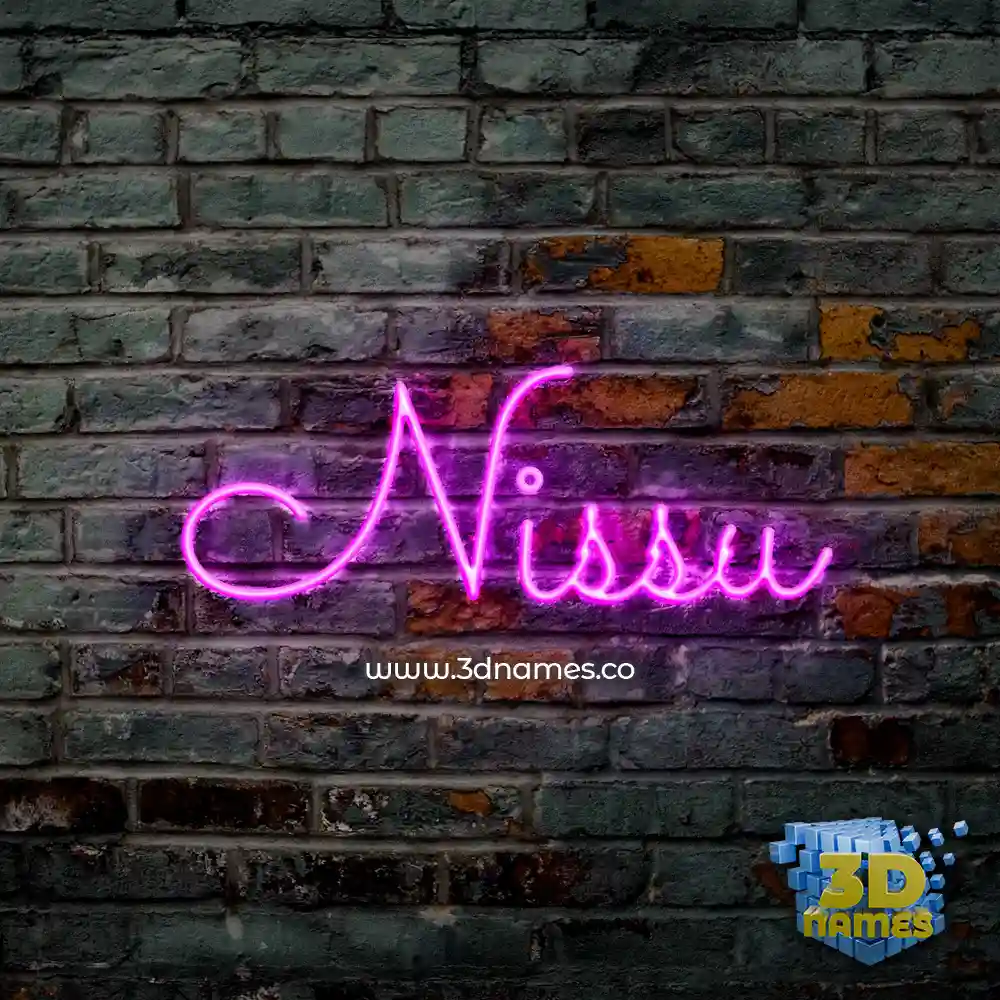 nissu in Pink Neon style - 3D name wallpaper