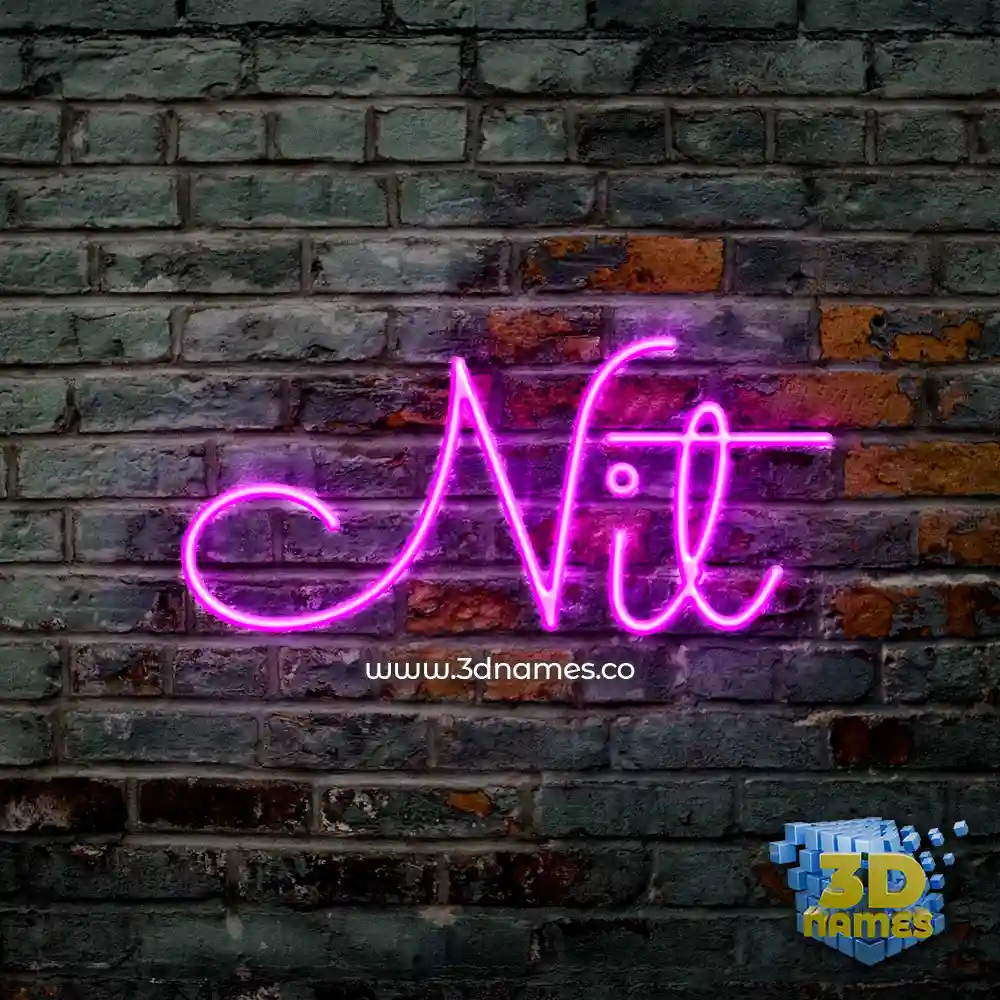 nit in Pink Neon style - 3D name wallpaper