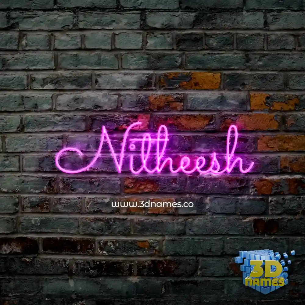 nitheesh in Pink Neon style - 3D name wallpaper
