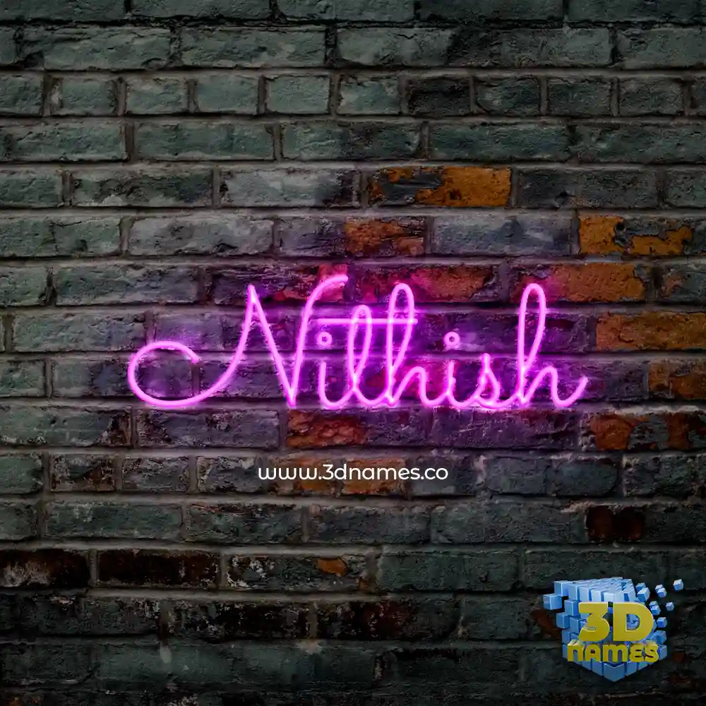 nithish in Pink Neon style - 3D name wallpaper