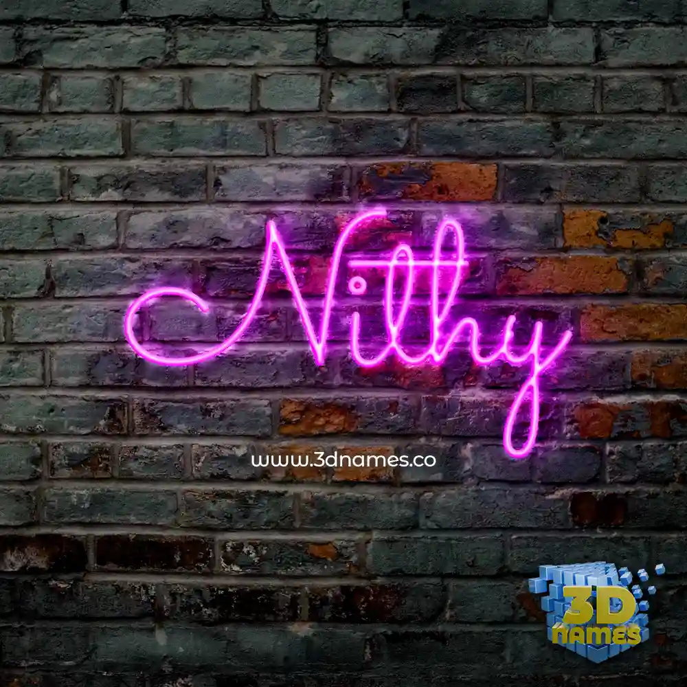 nithy in Pink Neon style - 3D name wallpaper