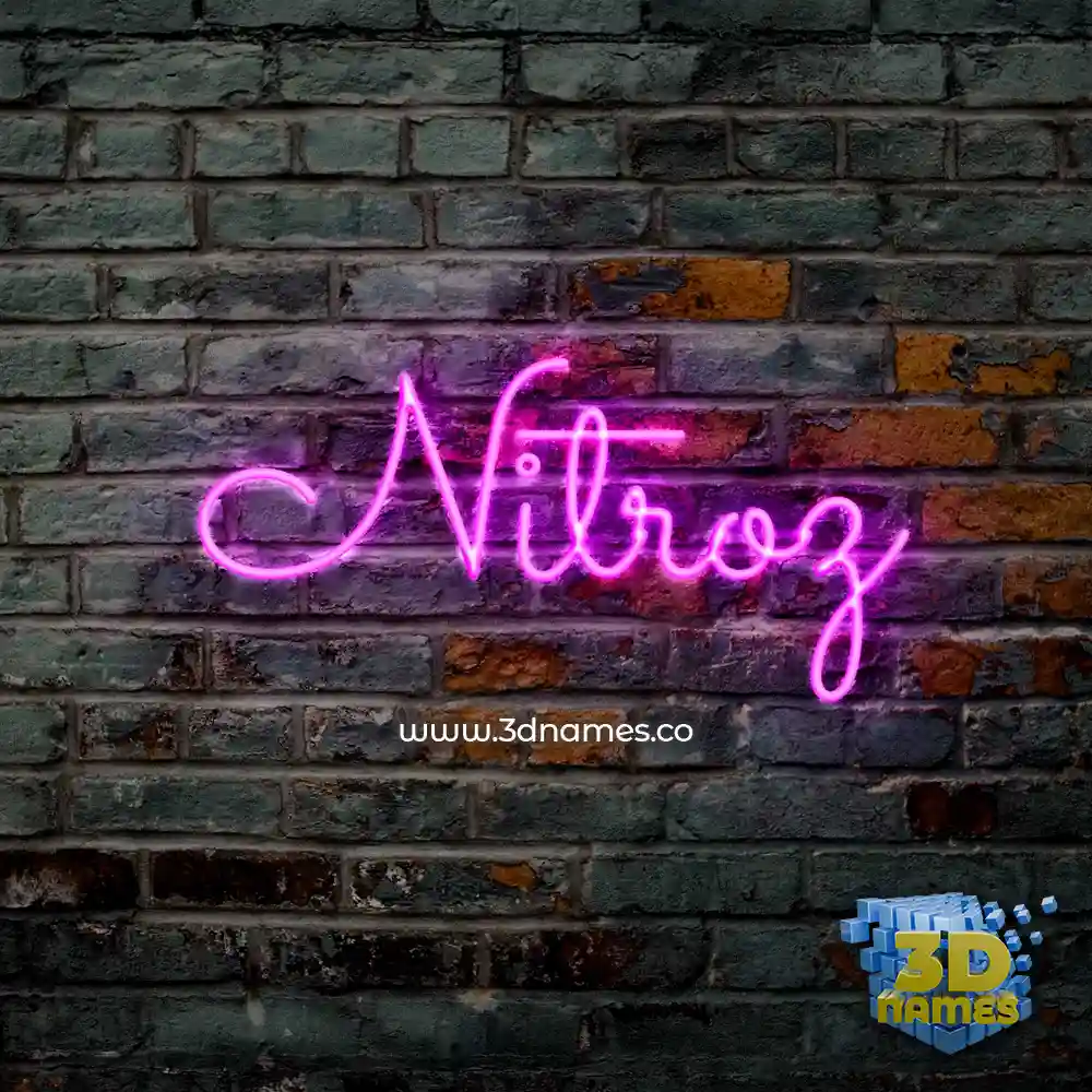 nitroz in Pink Neon style - 3D name wallpaper