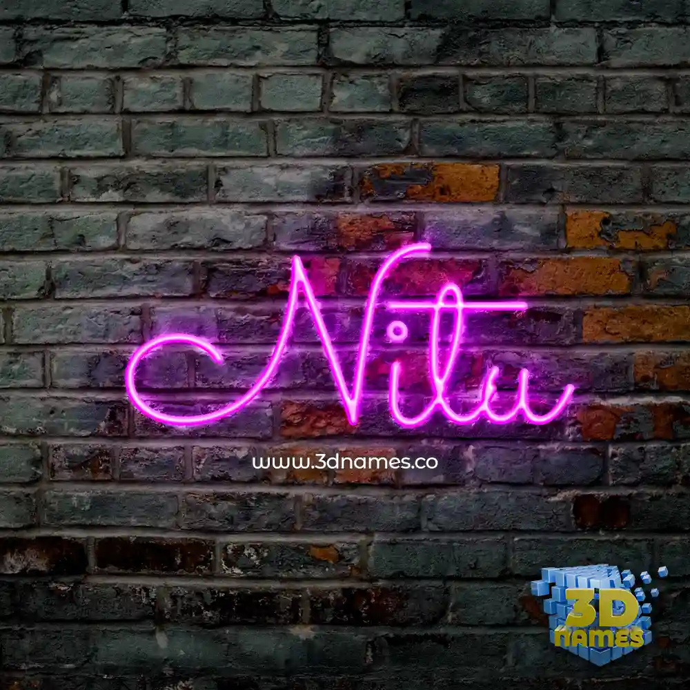nitu in Pink Neon style - 3D name wallpaper