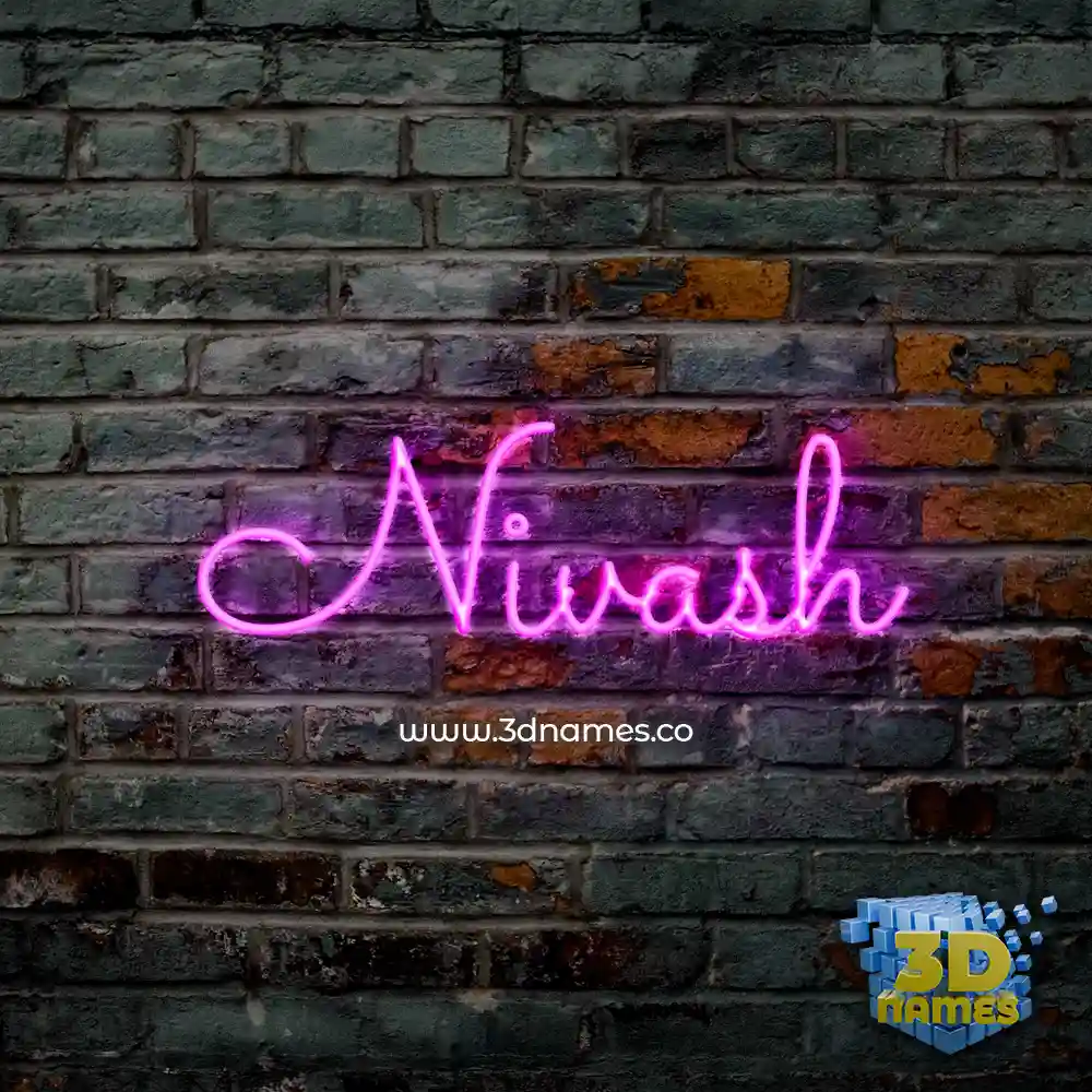 nivash in Pink Neon style - 3D name wallpaper