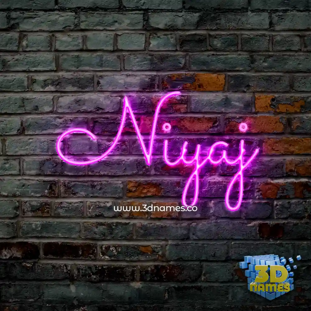 niyaj in Pink Neon style - 3D name wallpaper