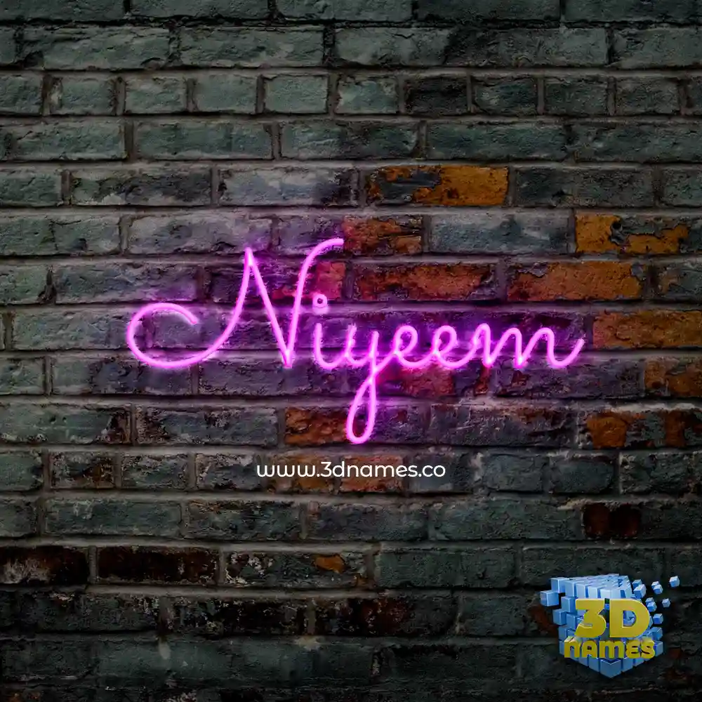niyeem in Pink Neon style - 3D name wallpaper