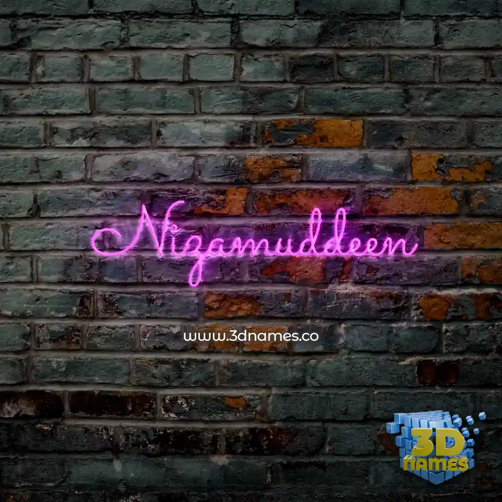 nizamuddeen in Pink Neon style - 3D name wallpaper