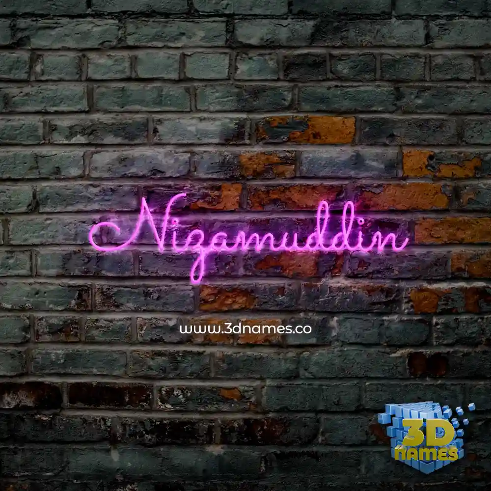 nizamuddin in Pink Neon style - 3D name wallpaper