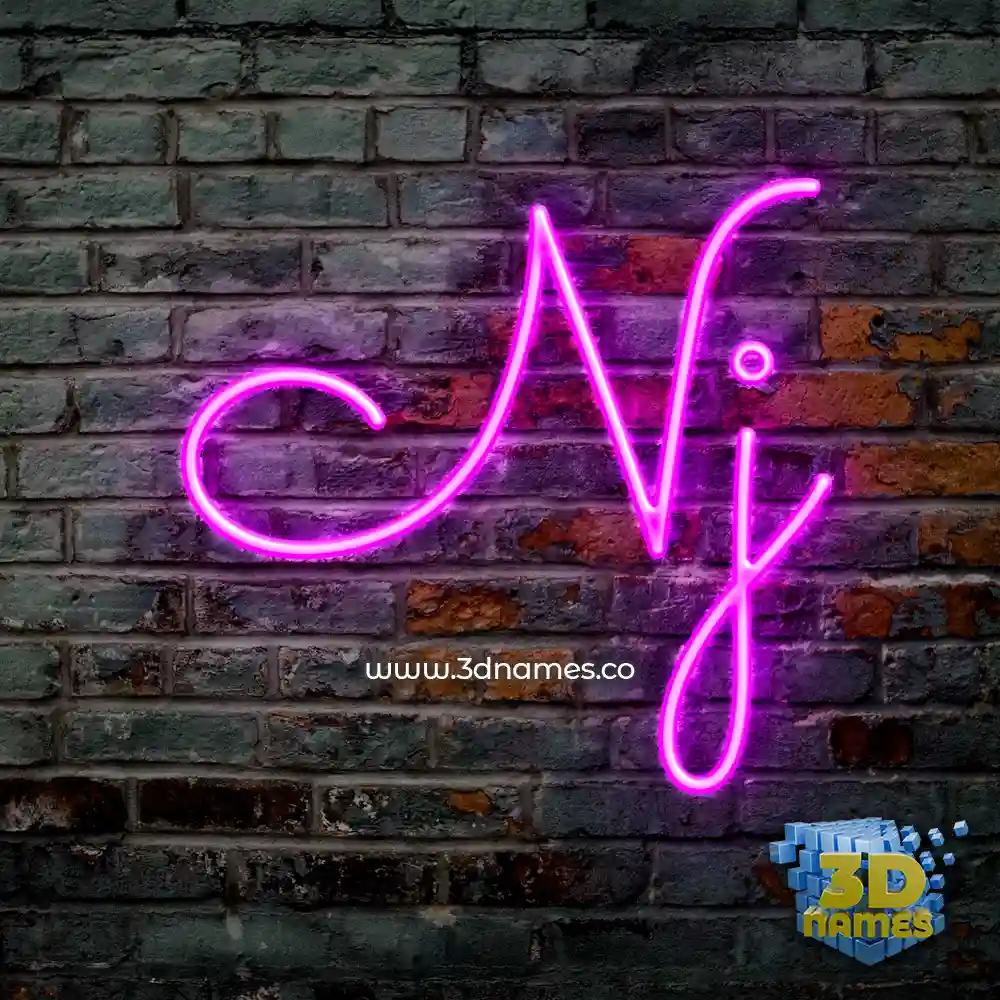 nj in Pink Neon style - 3D name wallpaper