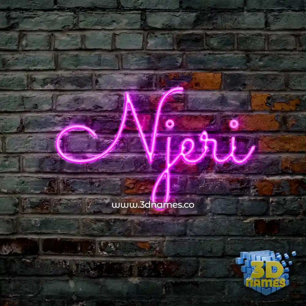 njeri in Pink Neon style - 3D name wallpaper
