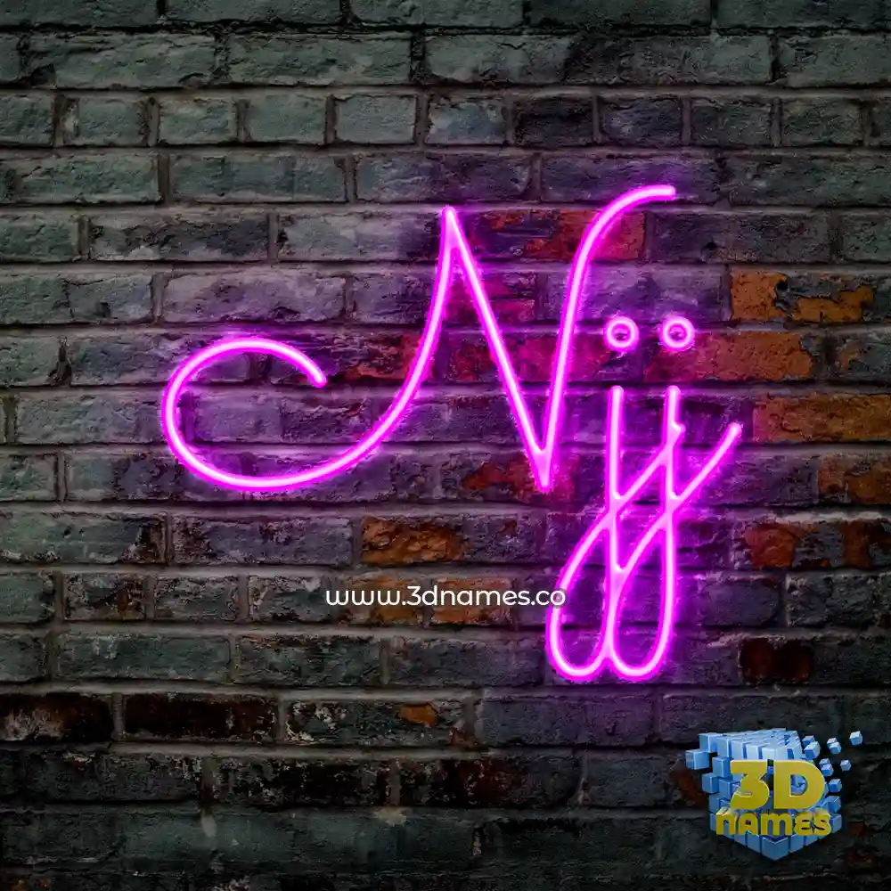 njj in Pink Neon style - 3D name wallpaper