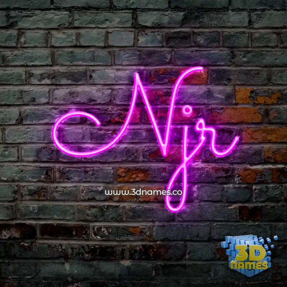 njr in Pink Neon style - 3D name wallpaper