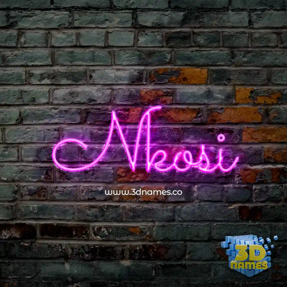 nkosi in Pink Neon style - 3D name wallpaper