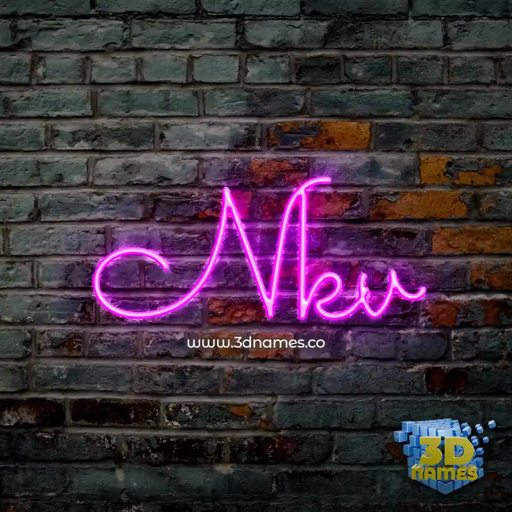 nkv in Pink Neon style - 3D name wallpaper