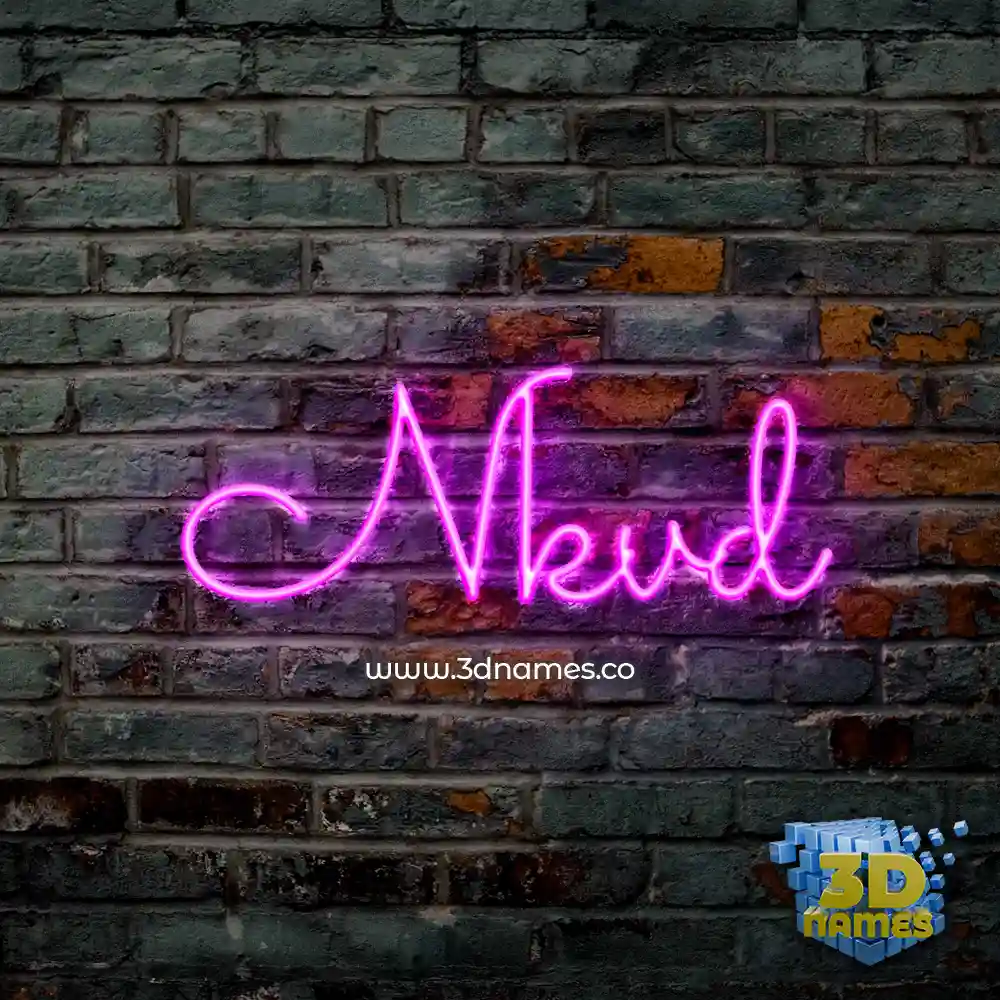nkvd in Pink Neon style - 3D name wallpaper