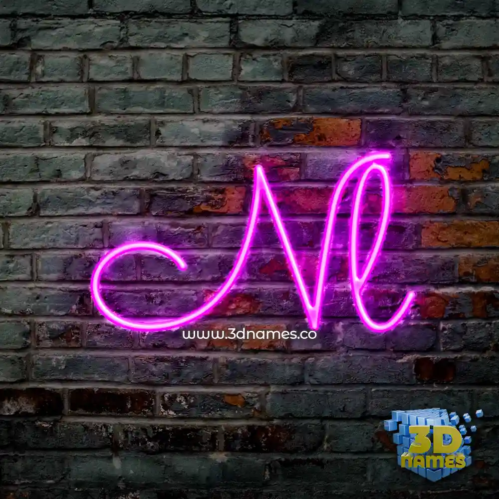 nl in Pink Neon style - 3D name wallpaper