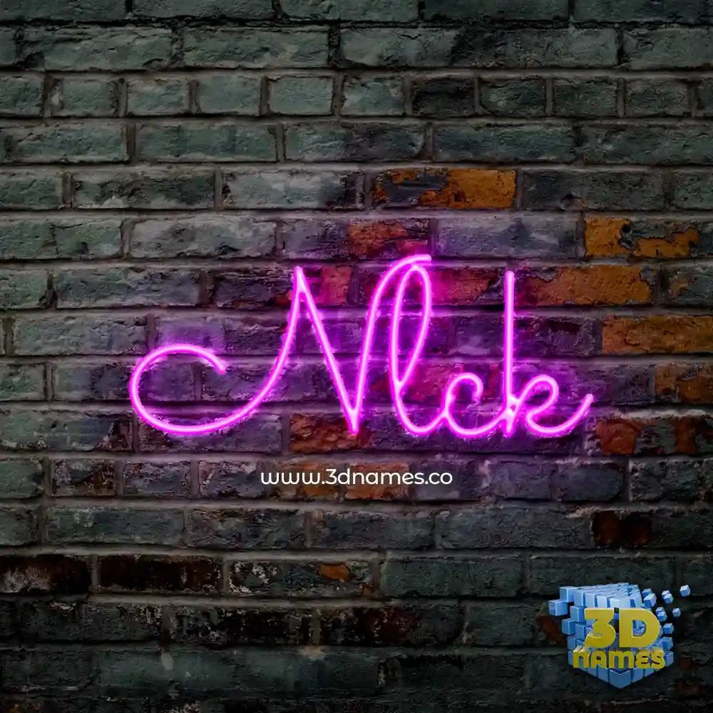 nlck in Pink Neon style - 3D name wallpaper