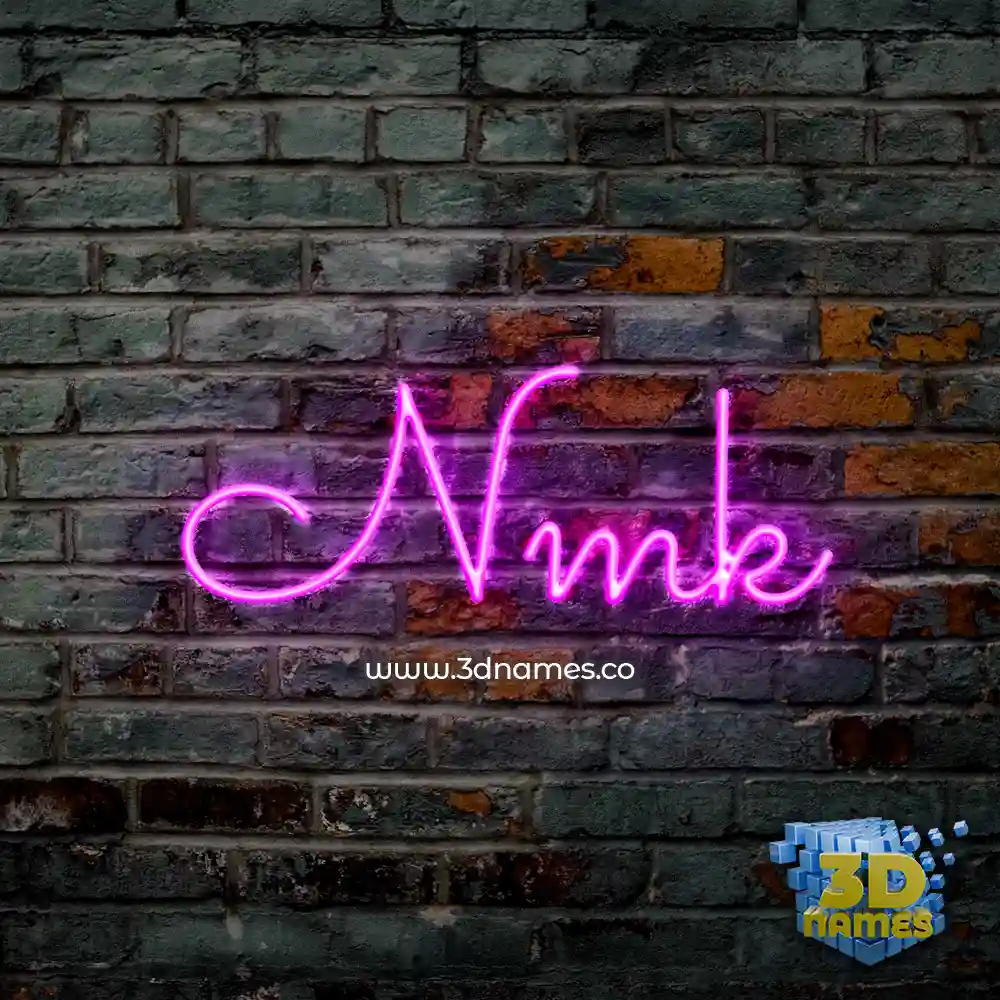 nmk in Pink Neon style - 3D name wallpaper