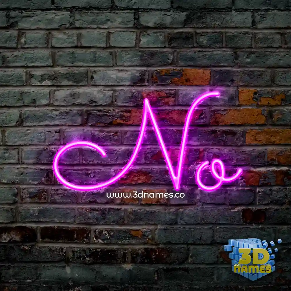 no in Pink Neon style - 3D name wallpaper