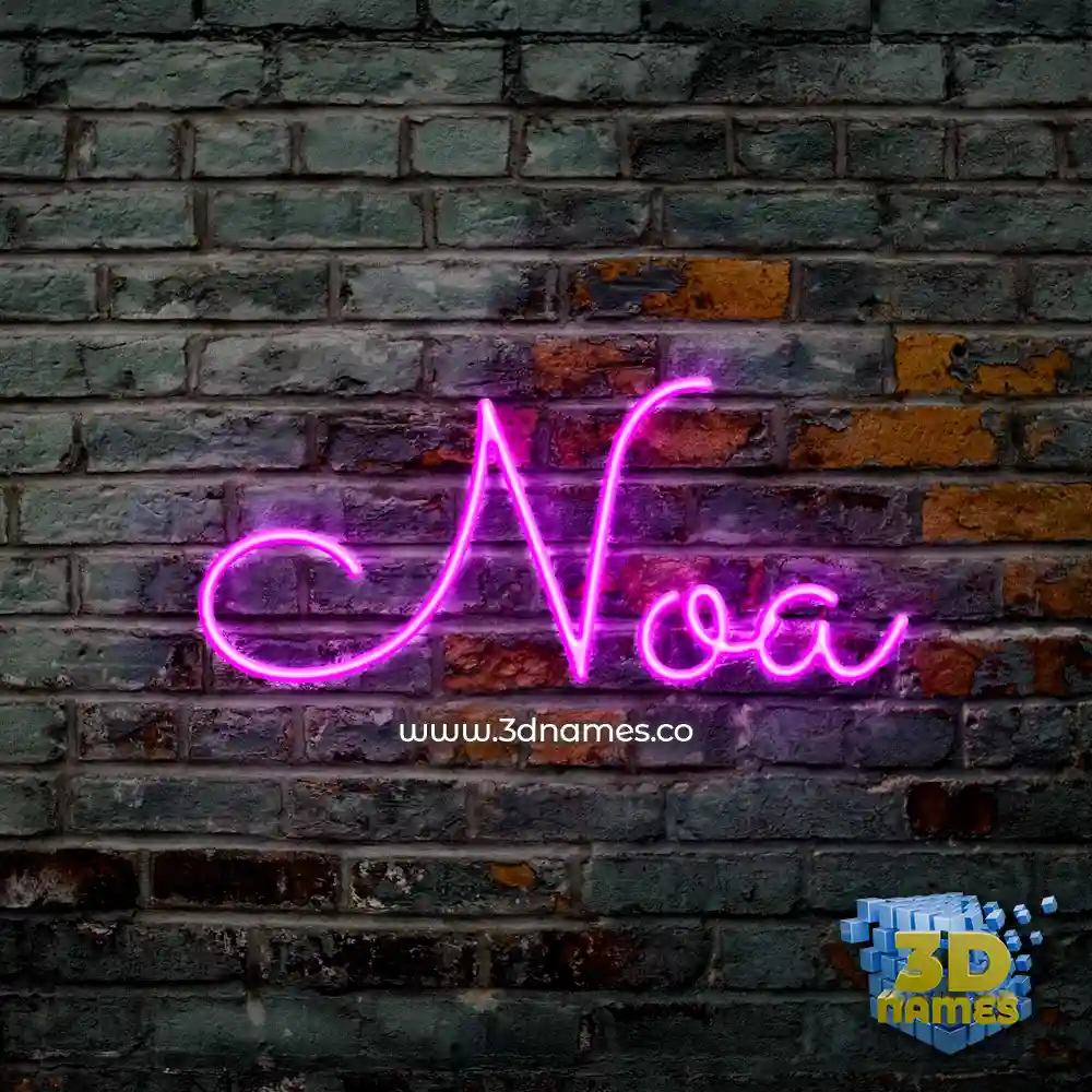 noa in Pink Neon style - 3D name wallpaper