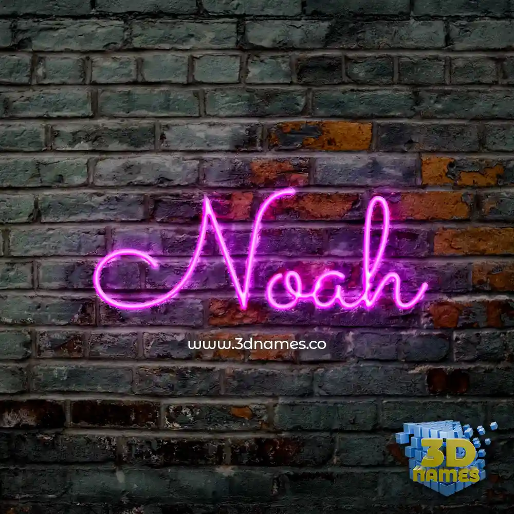 noah in Pink Neon style - 3D name wallpaper