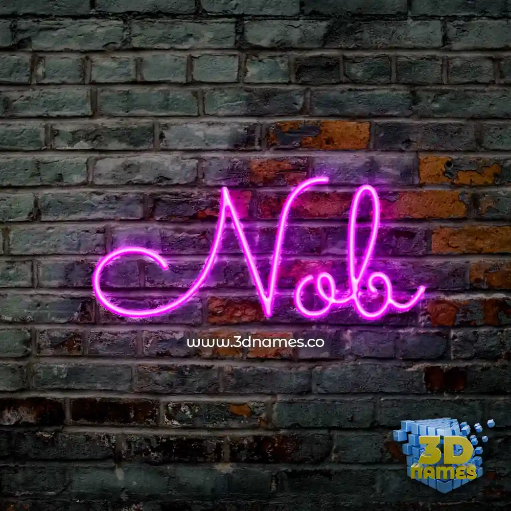 nob in Pink Neon style - 3D name wallpaper
