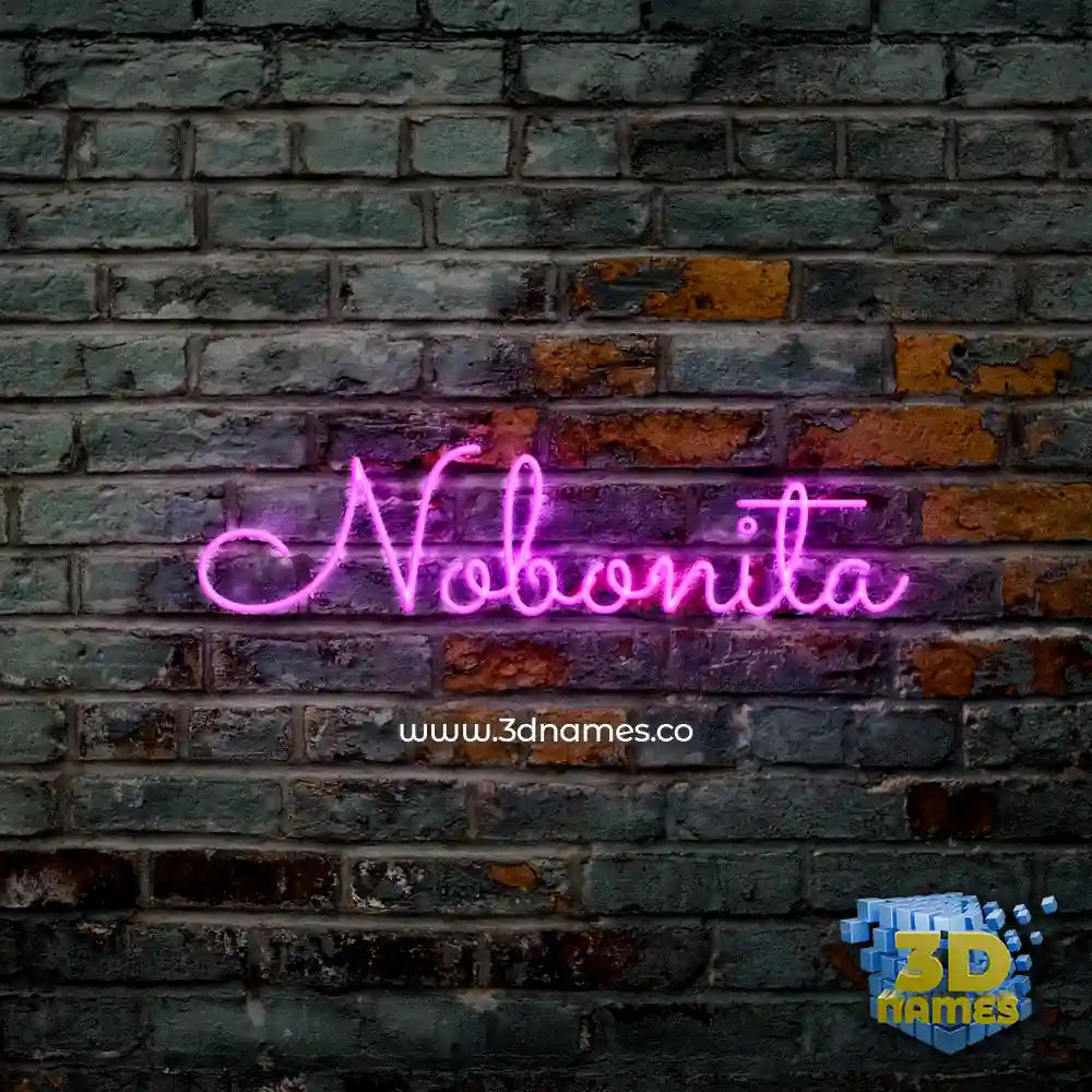 nobonita in Pink Neon style - 3D name wallpaper