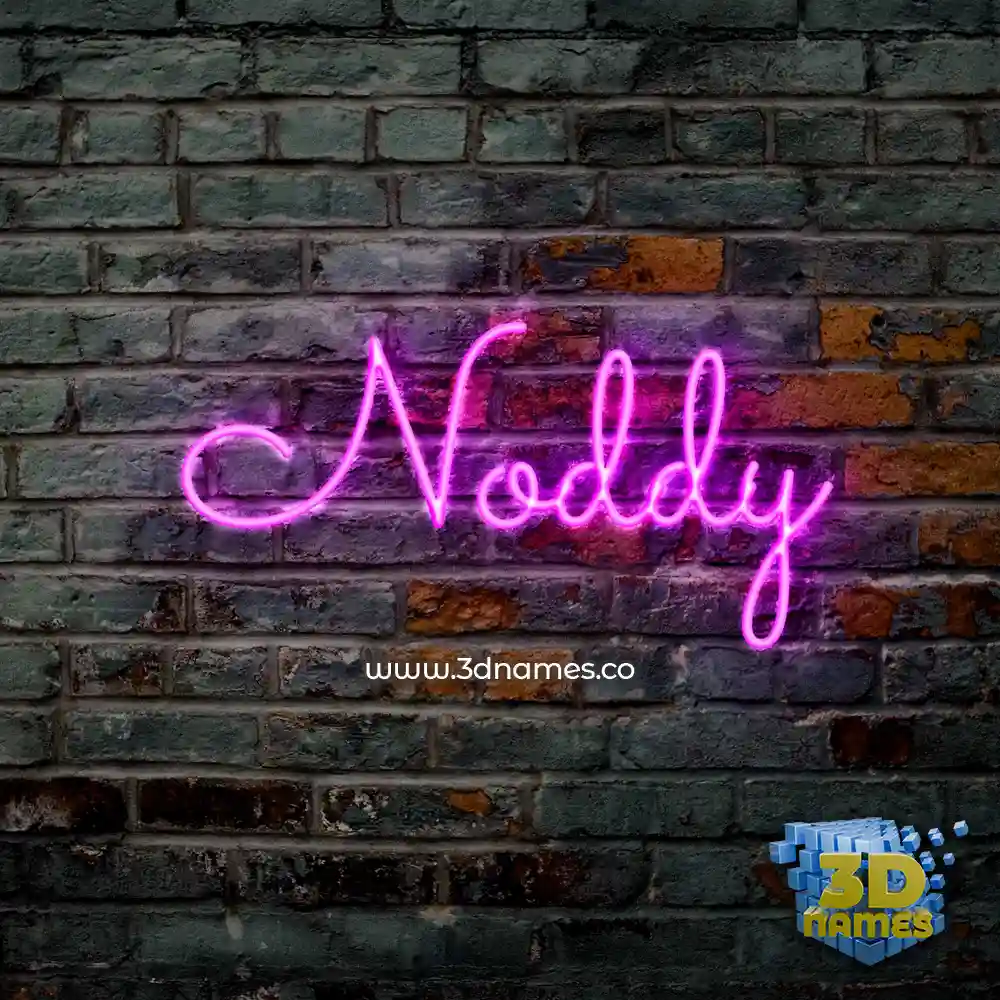 noddy in Pink Neon style - 3D name wallpaper